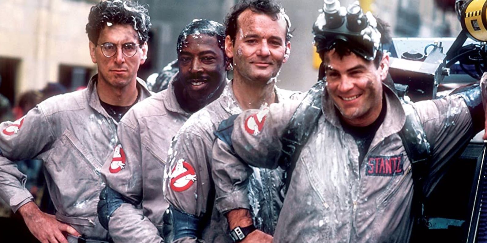 Dan Aykroyd, Bill Murray, Harold Ramis, and Ernie Hudson in 'Ghostbusters'
