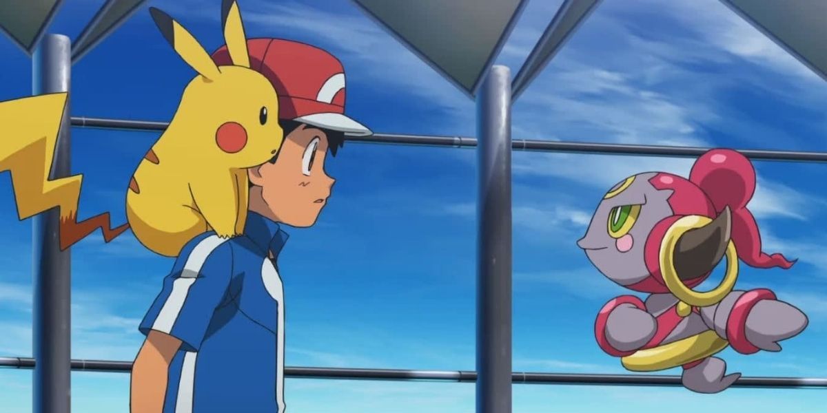 Hoopa, Ash, and Pikachu in Hoopa and the Clash of Ages