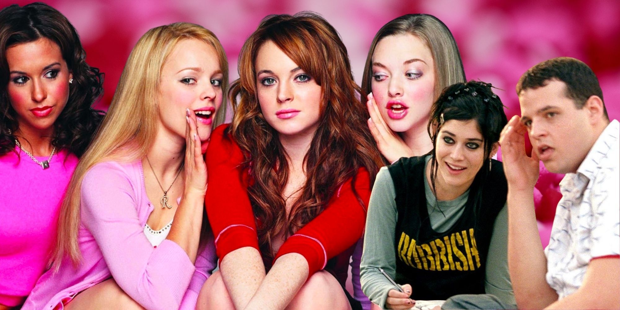 Mean Girls Lindsay Lohan and The Plastics with Janice and Damien watching