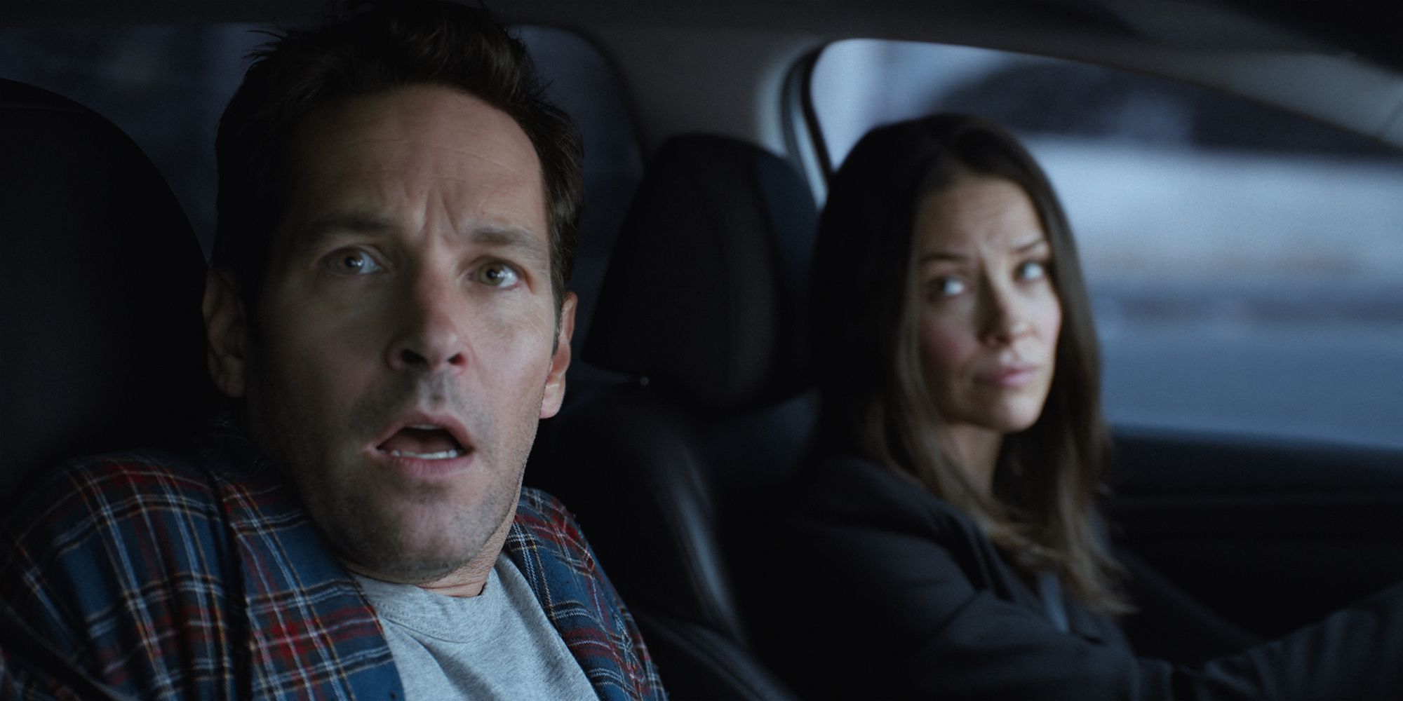 Scott and Hope in a Shrunken Car in Ant Man and the Wasp