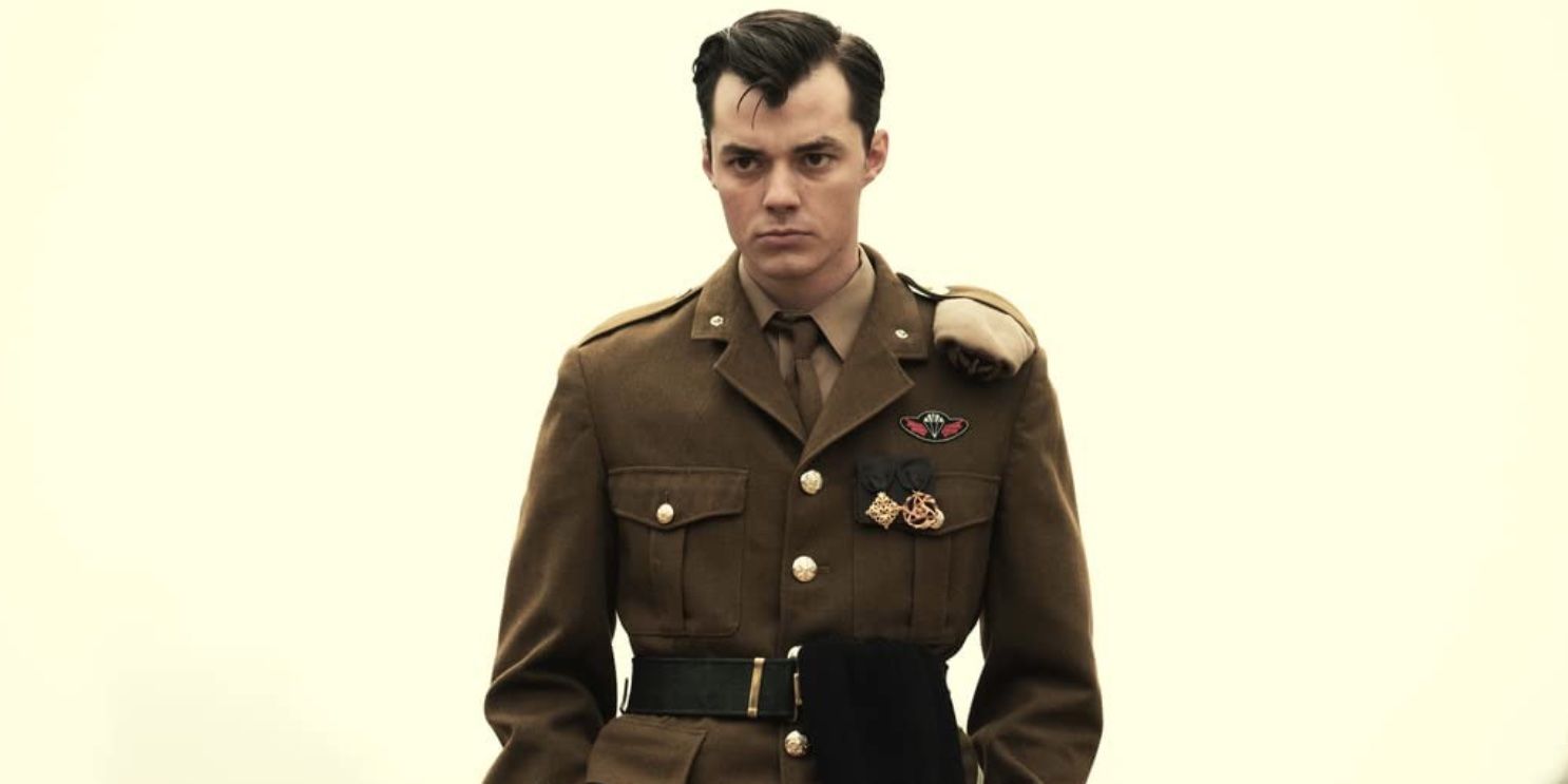 Jack Bannon wearing a military uniform in 'Pennyworth'