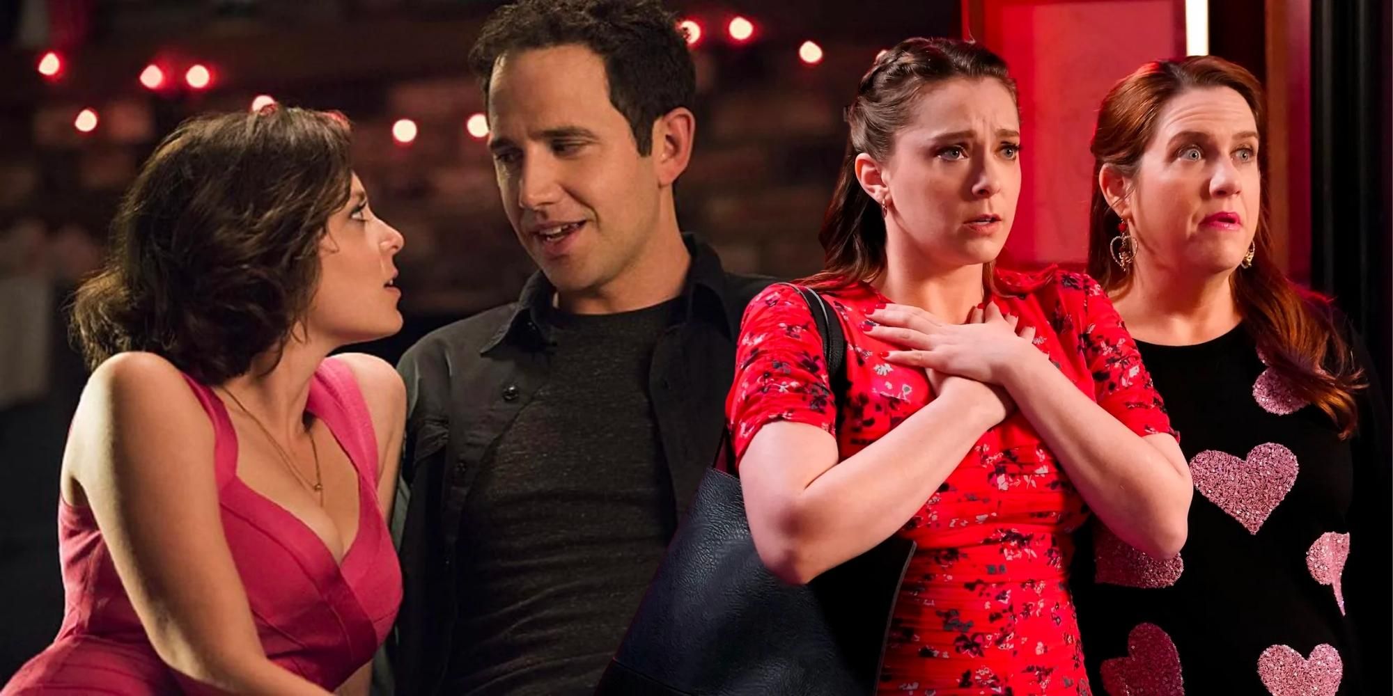 Rachel Bloom, Santino Fontana and Donna Lynne Champlin as they appear in Crazy Ex Girlfriend