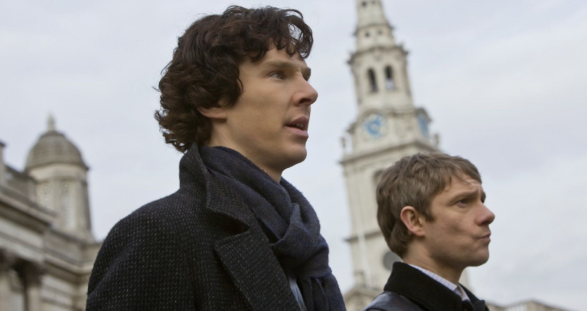 Sherlock Sherlock Holmes and John Watson side by side