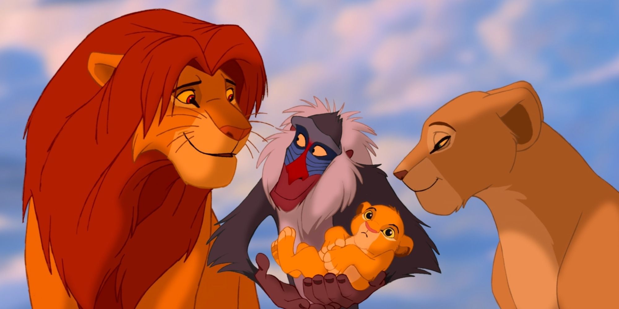 Simba, Rafiki and Nala in The Lion King