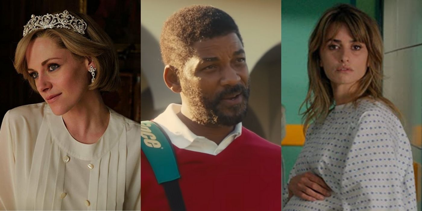 Kristen Stewart in Spencer, Will Smith in King Richard and Penelope Cruz in Parallel Mothers