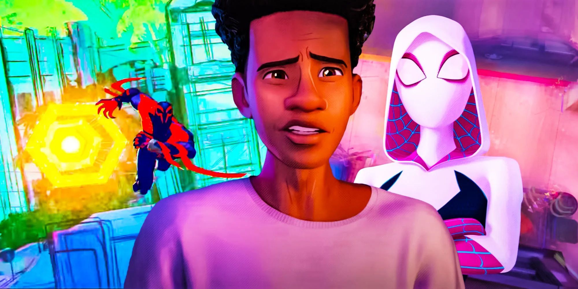 In Spider-Man: Across The Spider-Verse, we see a ton of gorgeous and  jaw-dropping experimentation with color, animation, and visual  storytelling. I am confident the live-action Miles Morales movie will  absolutely have none