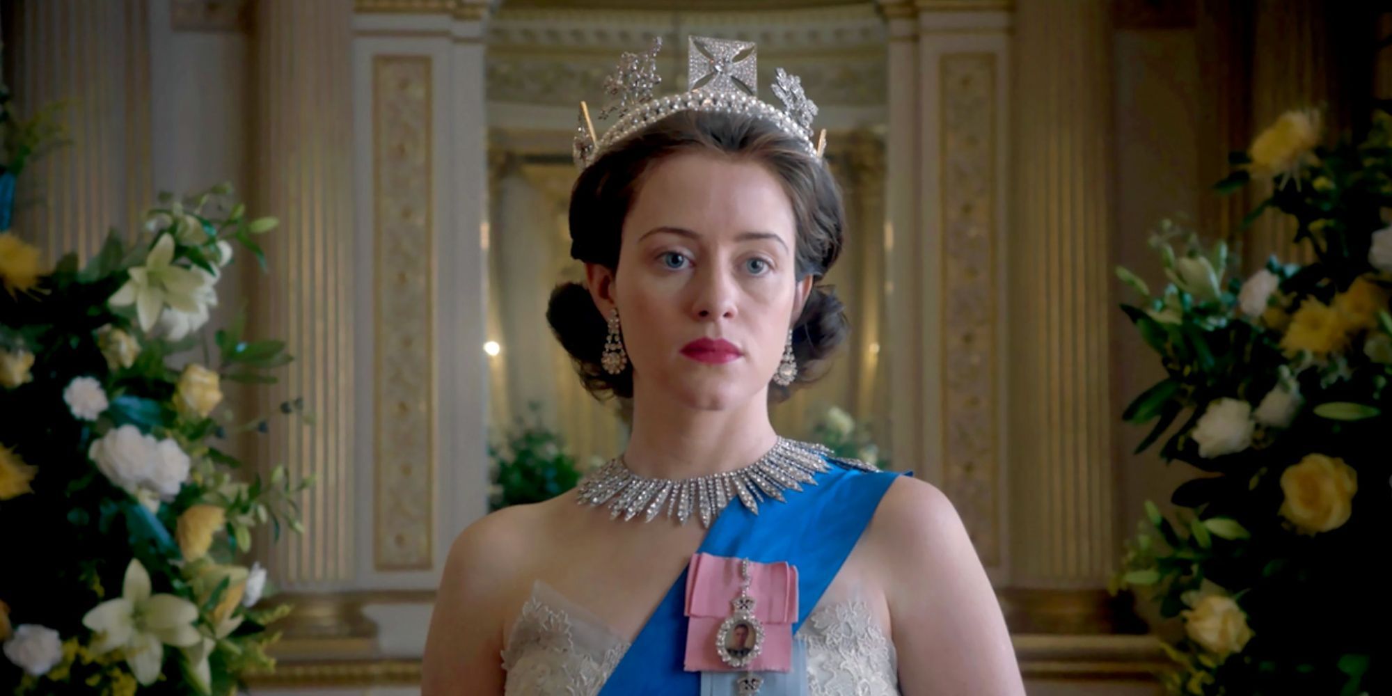 Queen Elizabeth II at her coronation.  Courtesy of Netflix