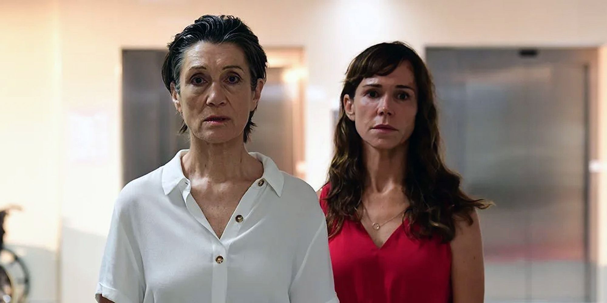 Harriet Walter (left) and Frances O'Connor (right) star in 'The End', a bleak comedy about life and death