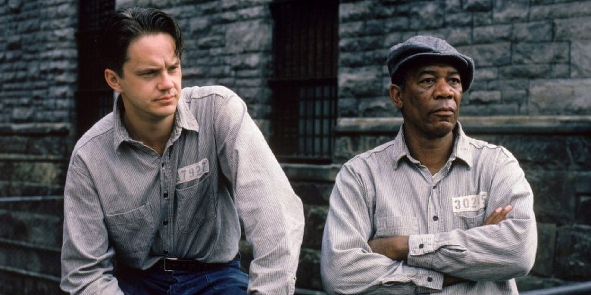 Tim Robbins et Morgan Freeman dans The Shawshank Redemption