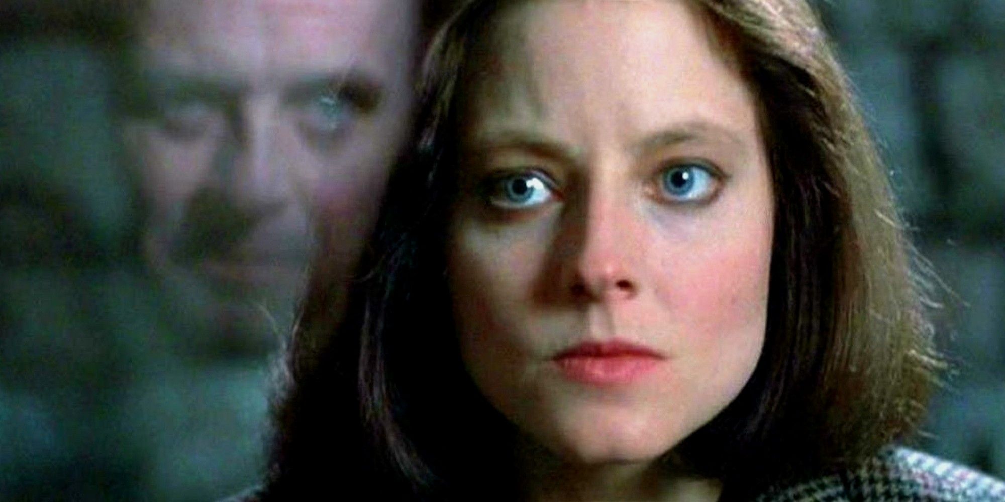 The Silence of the Lambs - Clarice looking at Hannibal through the glass