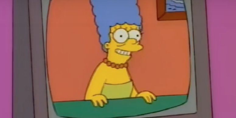 Marge Simpson on a screen in The Simpsons