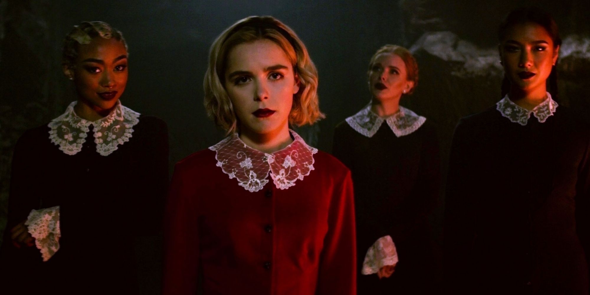Sabrina and the Weird Sisters in Chilling Adventures Of Sabrina.