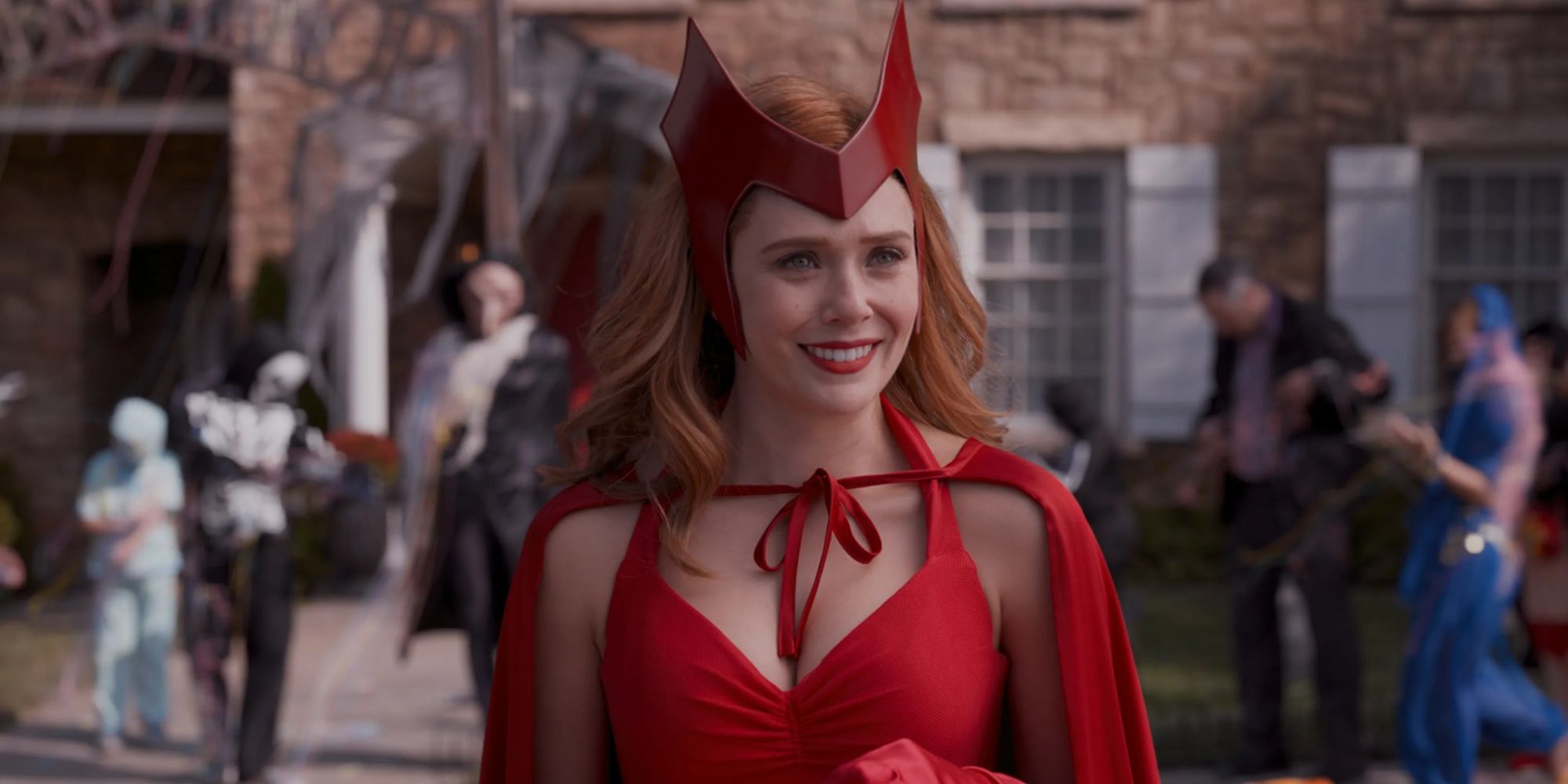 Wanda Maximoff in her classic Scarlet Witch costume