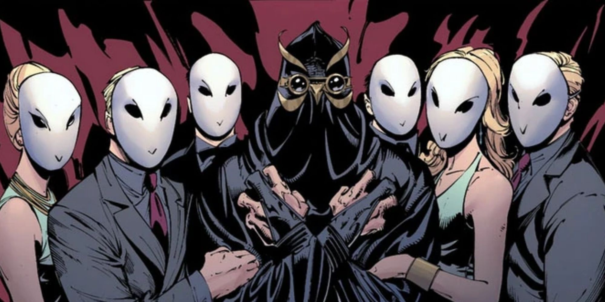 The court of owls standing in a menacing position 