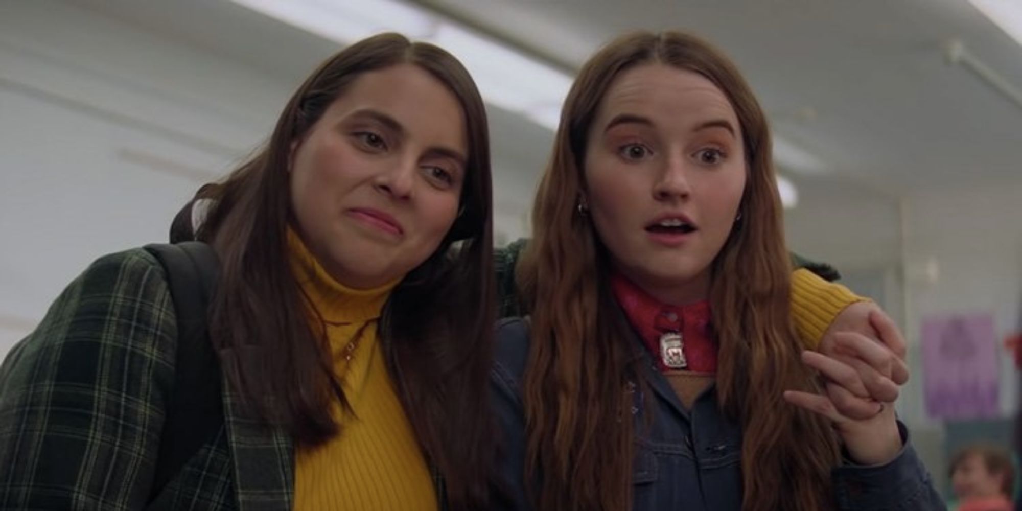 Beanie Feldstein and Kaitlyn Dever on their last day at school in Booksmart.