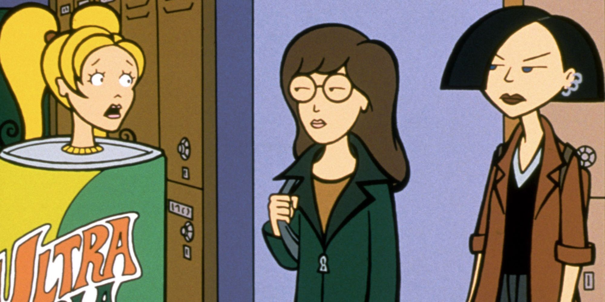 still of daria characters in high school hall