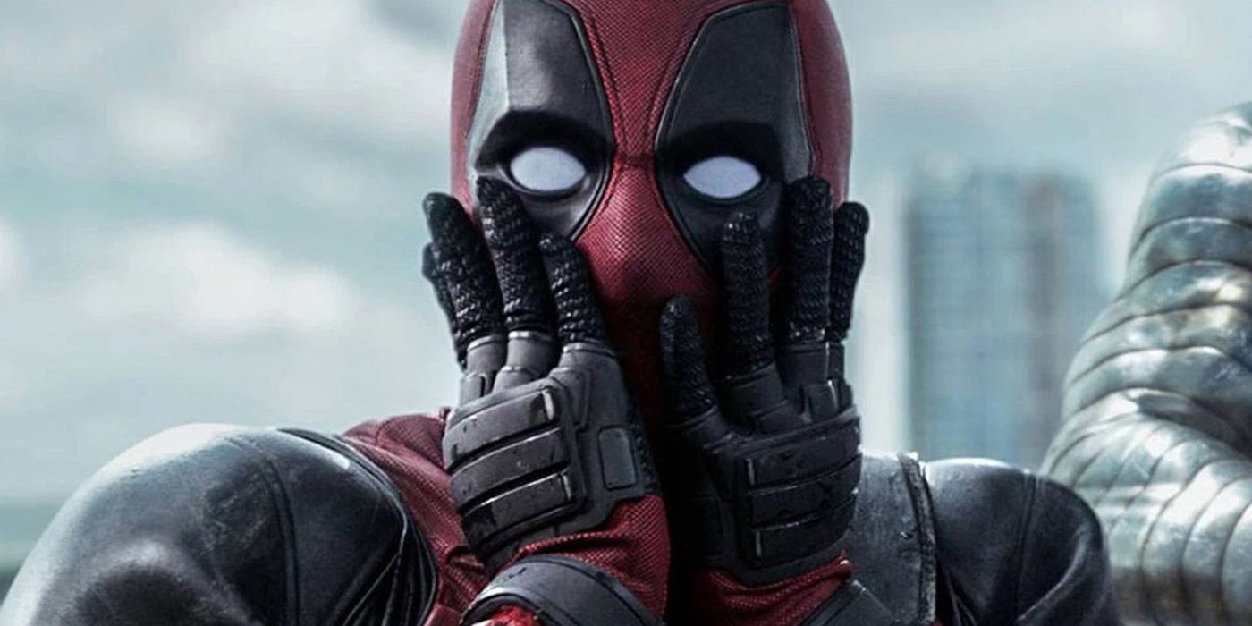 Ryan Reynolds as a surprised Deadpool in Deadpool (2016)