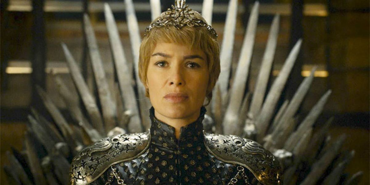 Lena Headey as Cersei Lannister being crowned queen in Game of Thrones.