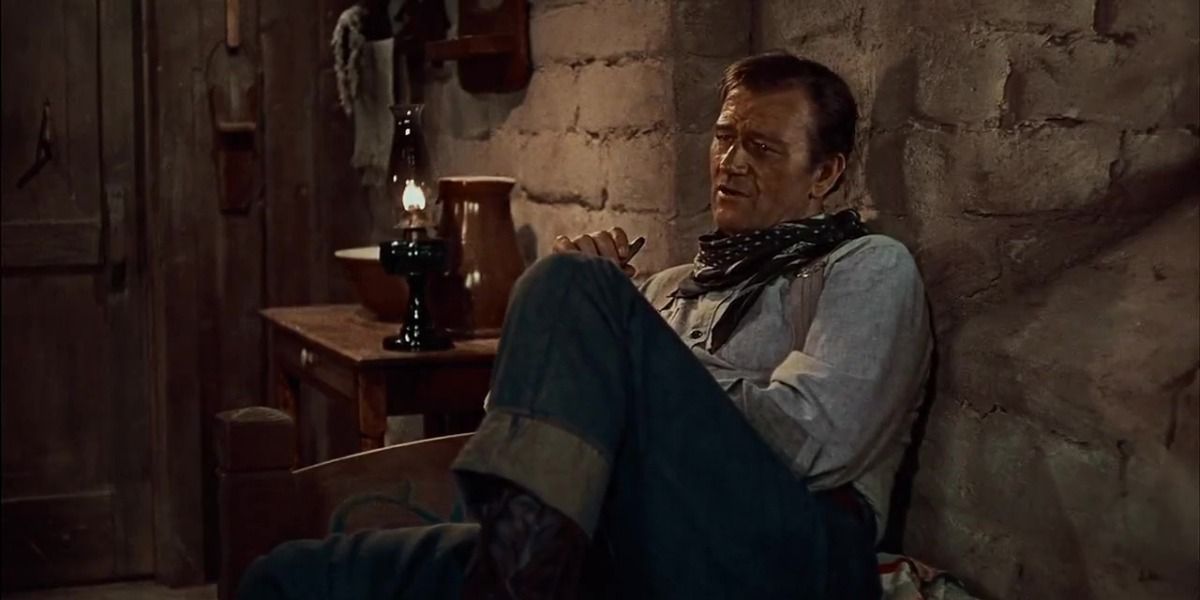 John Wayne dans le rôle d'Ethan Edwards dans The Searchers
