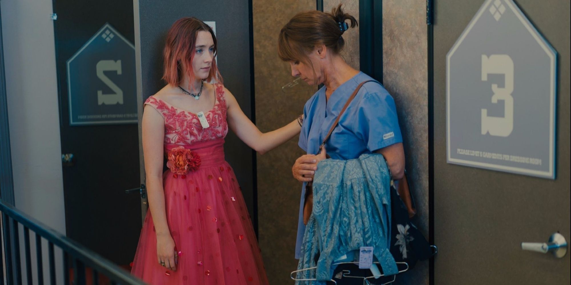 Lady Bird and mother in the dressing room