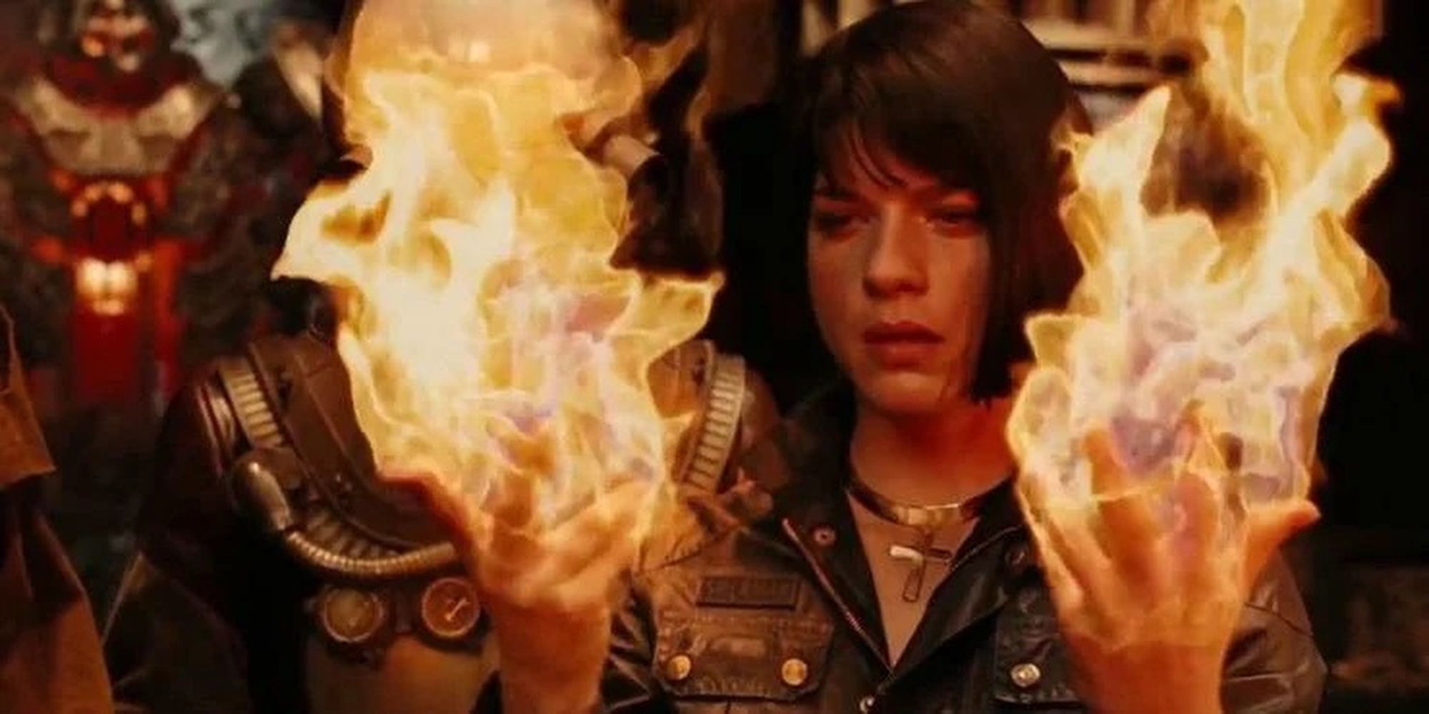 Liz Sherman starting a fire in Hellboy