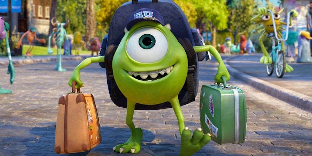Mike Wazowski arriving for college in Monsters University