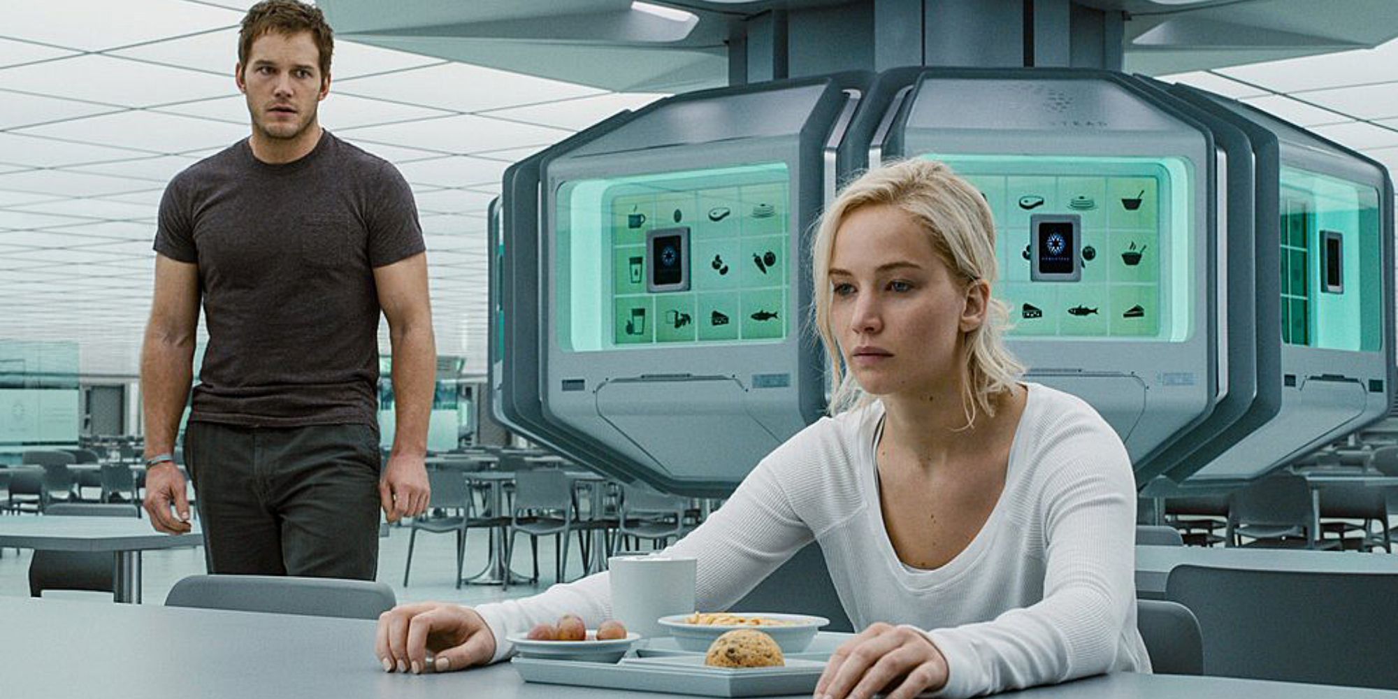 Chris Pratt et Jennifer Lawrence dans Passengers