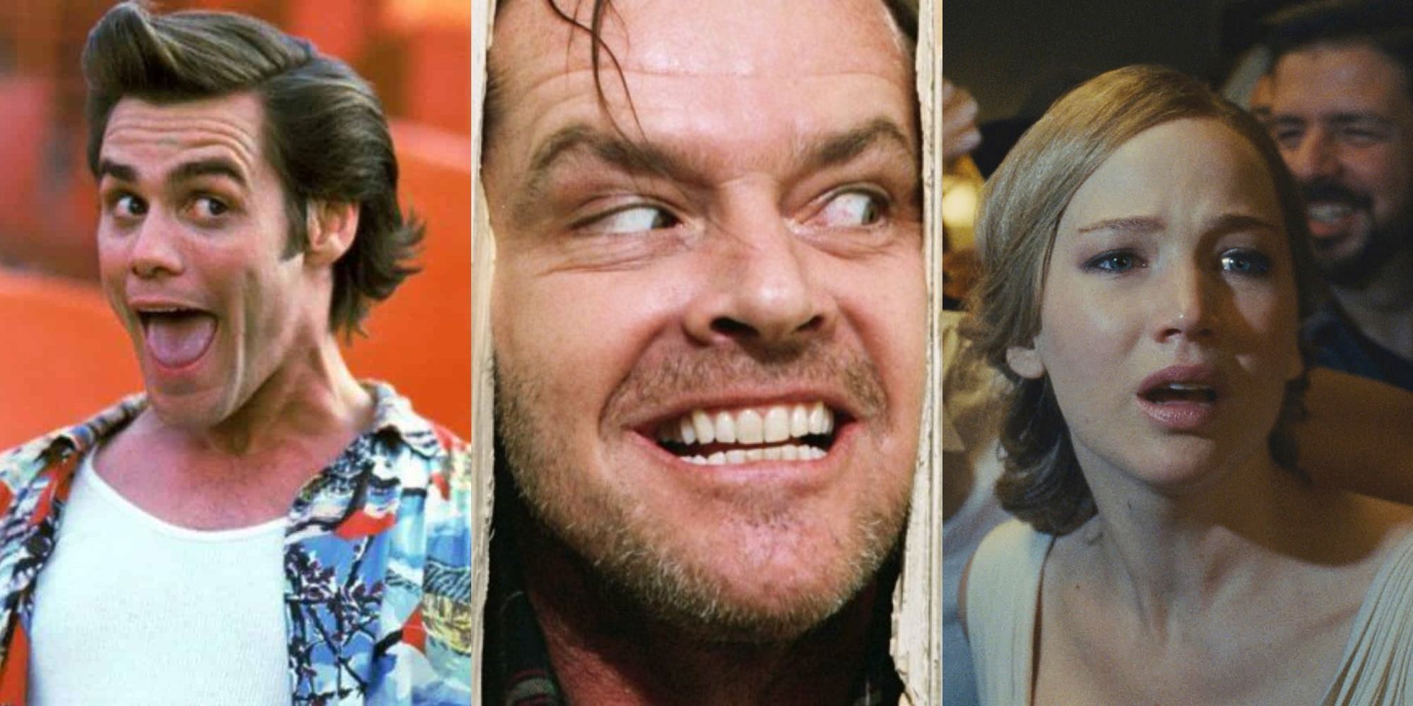 Razzie nominees and winners Jim Carrey, 'The Shining' and Jennifer Lawrence side-by-side