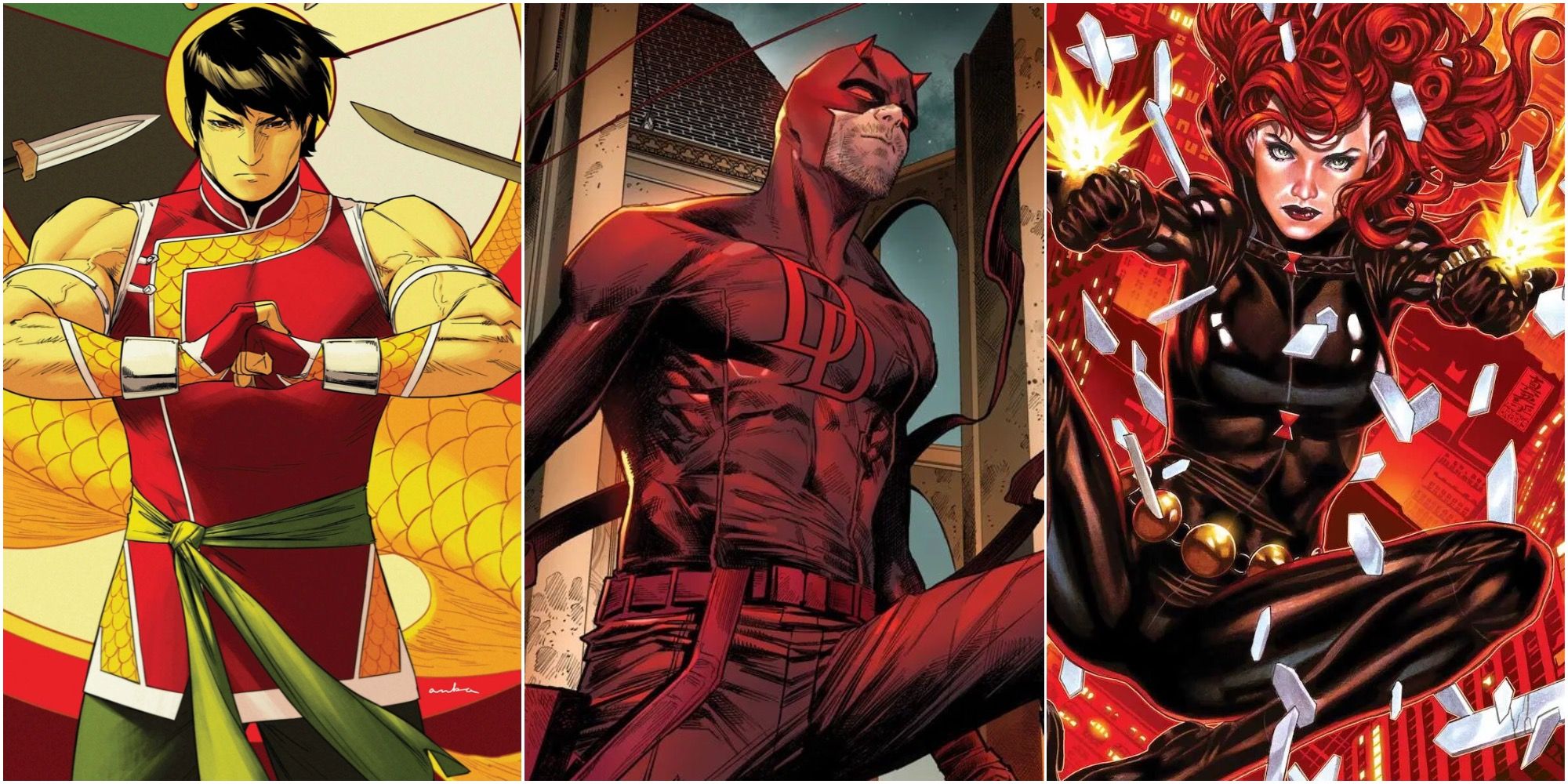 Daredevil, Black Widow, and Shang-Chi