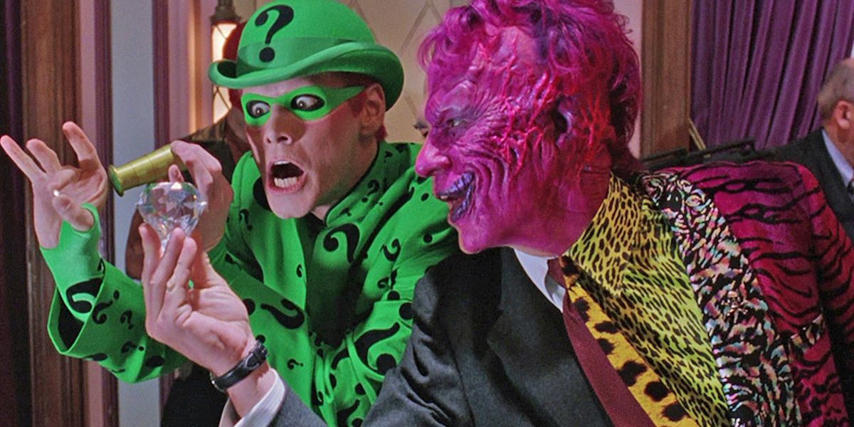 Jim Carrey and Tommy Lee Jones in Batman Forever