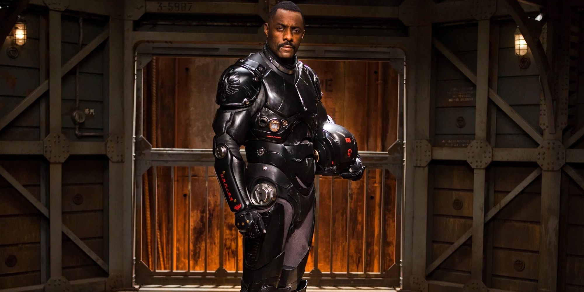 Stacker Pentecost suiting up in Pacific Rim