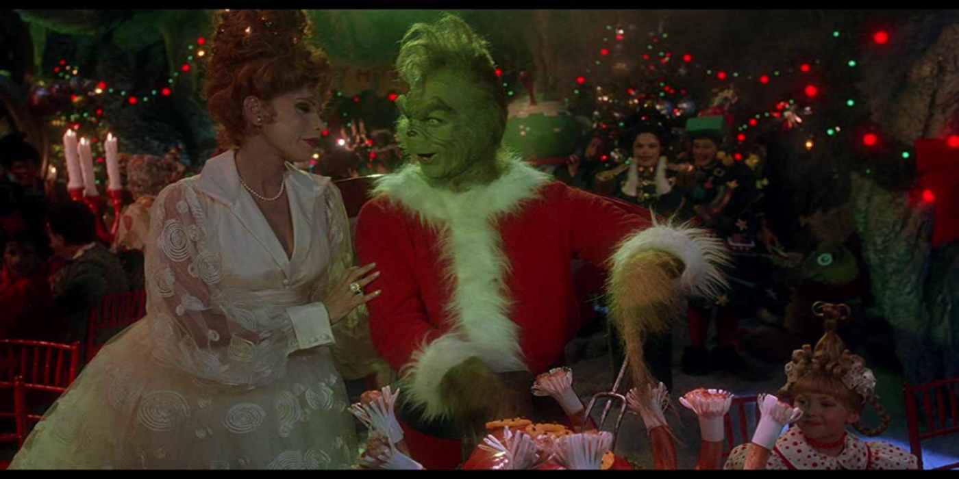 Jim Carrey and Christine Baranski in &lsquo;How the Grinch Stole Christmas&rsquo;
