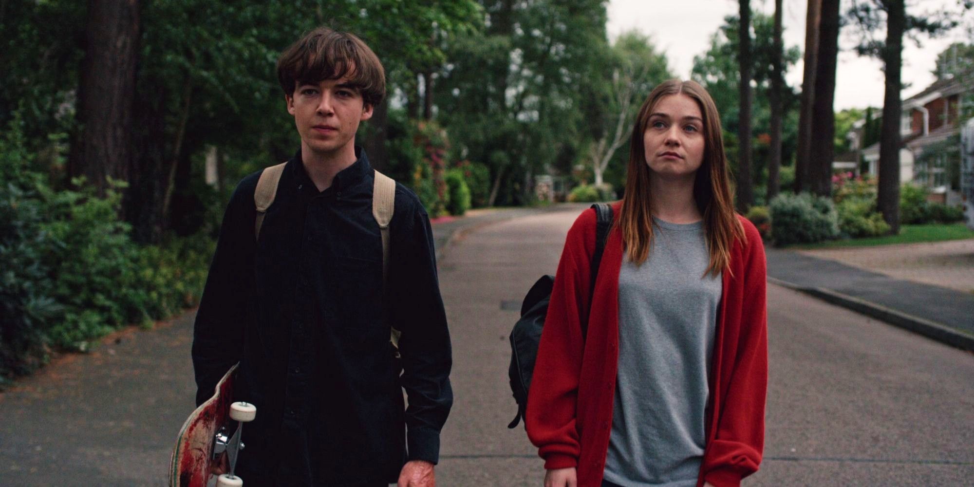 Alex Lawther and Jessica Barden in The End of the F***ing World