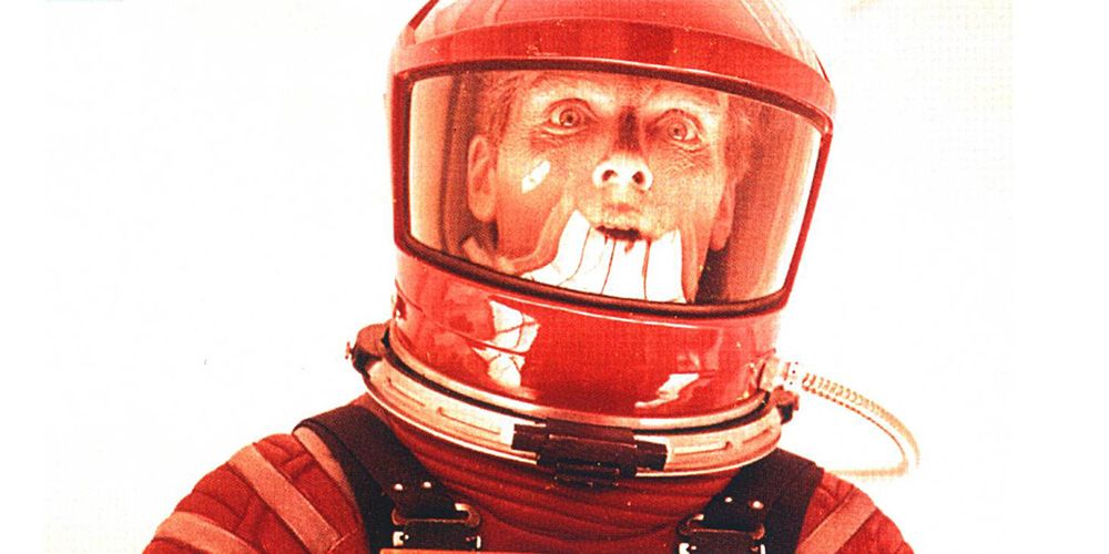 Kier Dullea's Dave Bowman in a spacesuit in 2001: A Space Odyssey