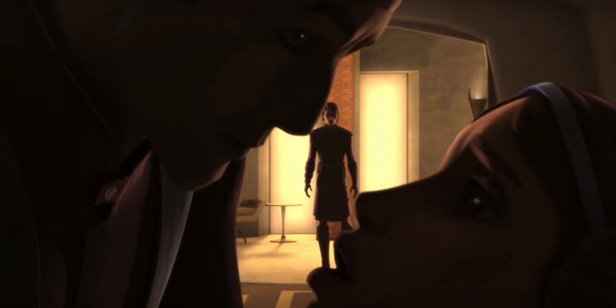 Anakin walks in on Clovis trying to kiss Padme in Clone Wars TV series