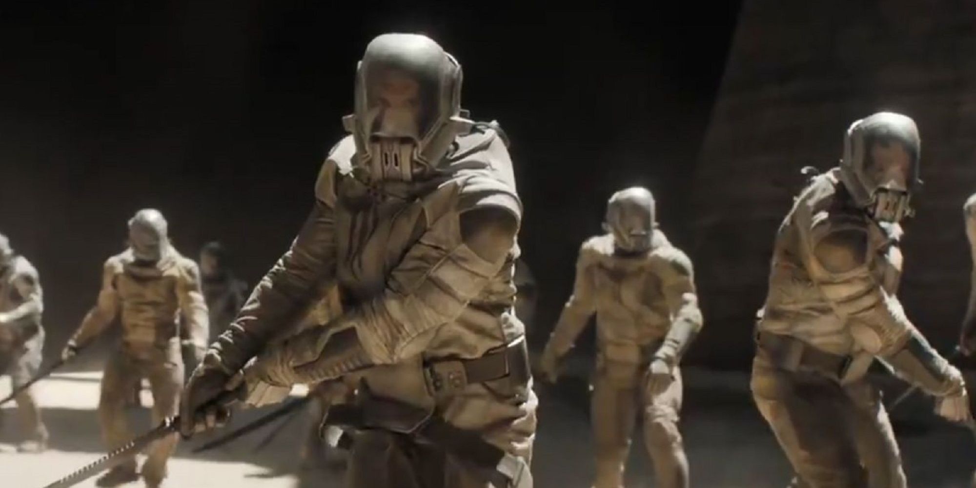 Battle in Dune with warriors.
