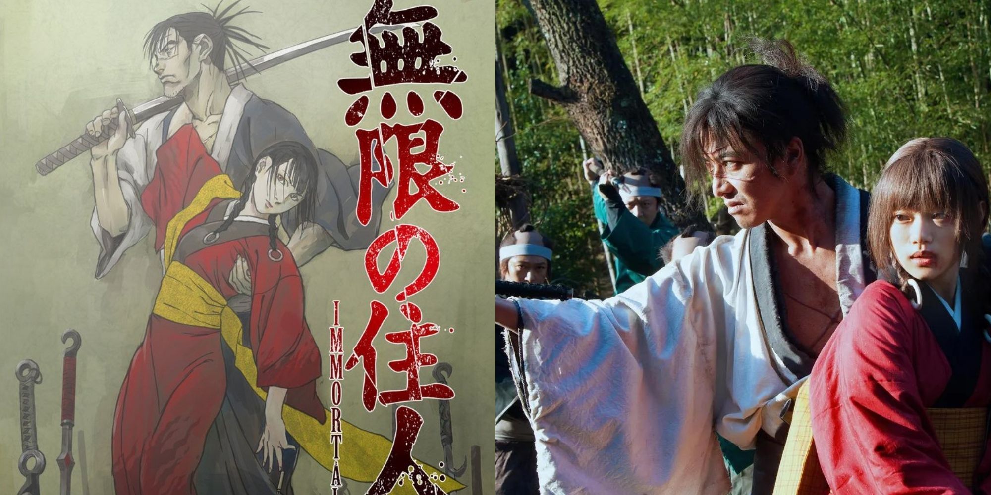 Blade of the Immortal anime and live-action poster