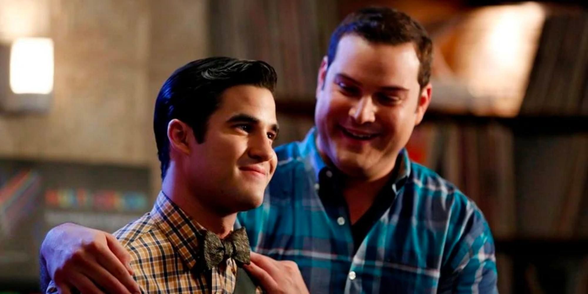 Blaine and Kurofski played by Darren Criss and Max Adler in Glee