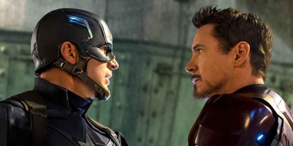 Captain America and Iron Man face off