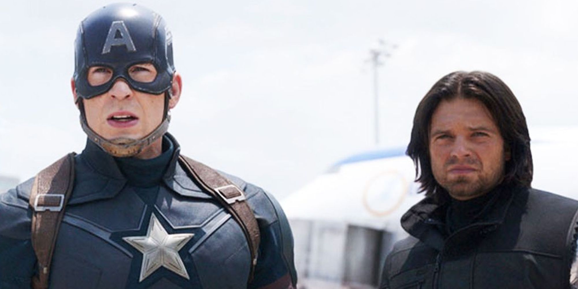 Captain America and Bucky Barnes standing together