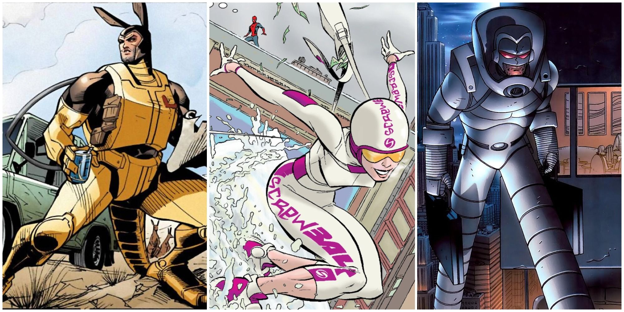 Villains Kangaroo, Screwball and Stilt-Man from Marvel Comics