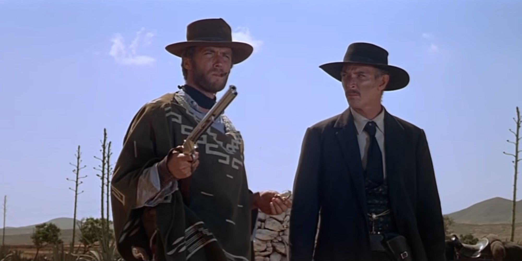 Clint Eastwood and Lee Van Cleef in the desert in For a Few Dollars More