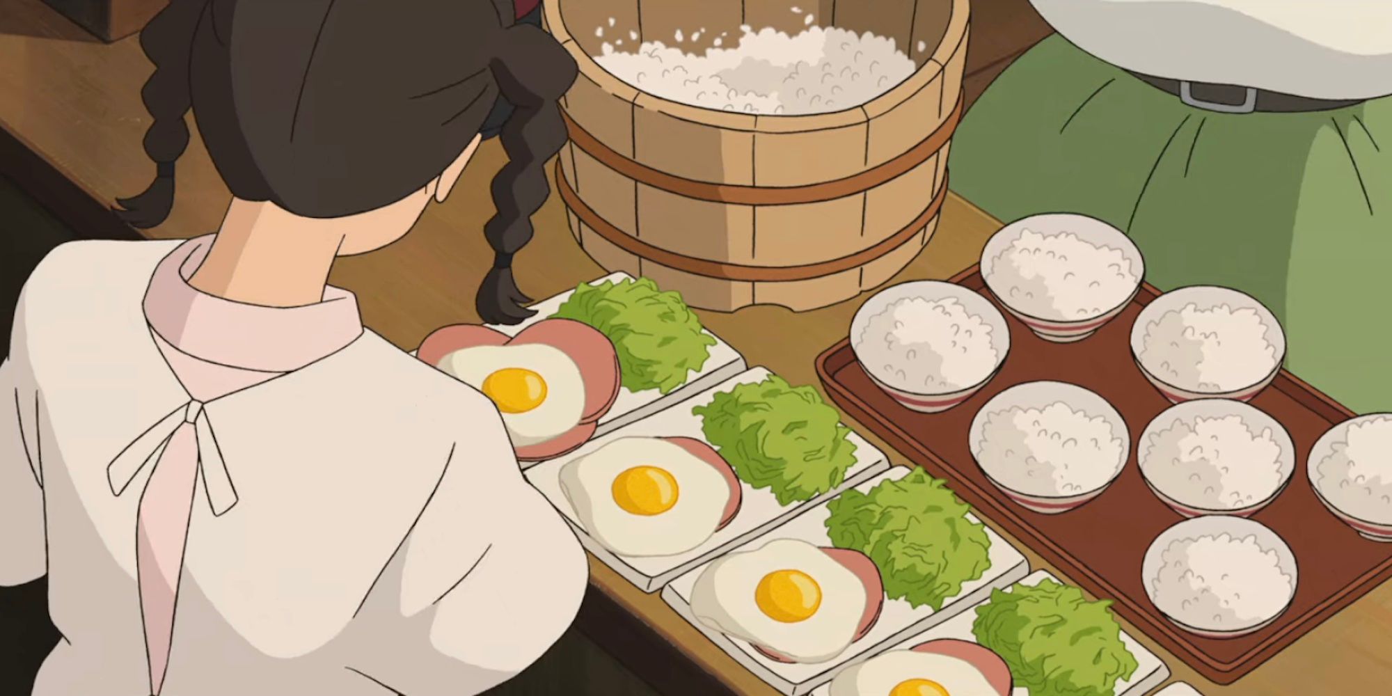 Umi makes breakfast in From Up On Poppy Hill
