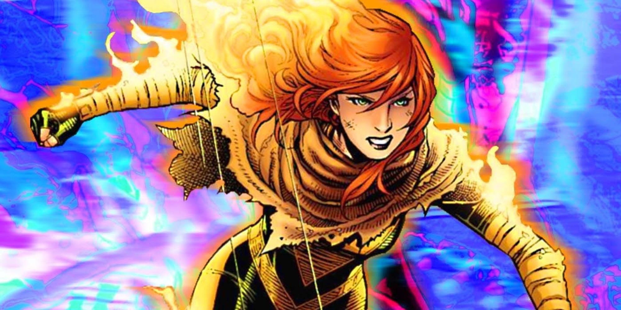 Marvel Comics' Hope Summers using her powers against a bright background