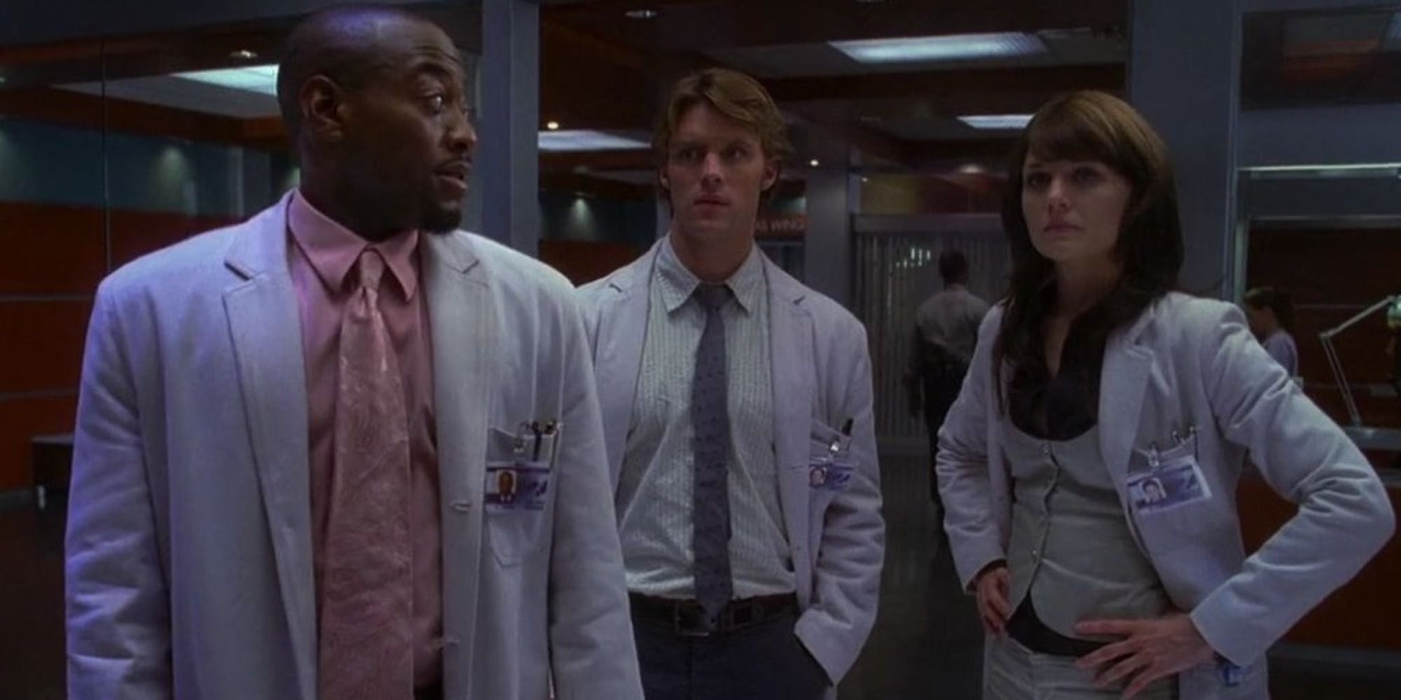Foreman, Chase and Cameron in white lab coats