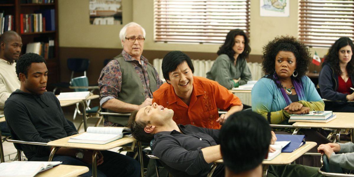 Jeff sleeps in class while Chang laughs at him
