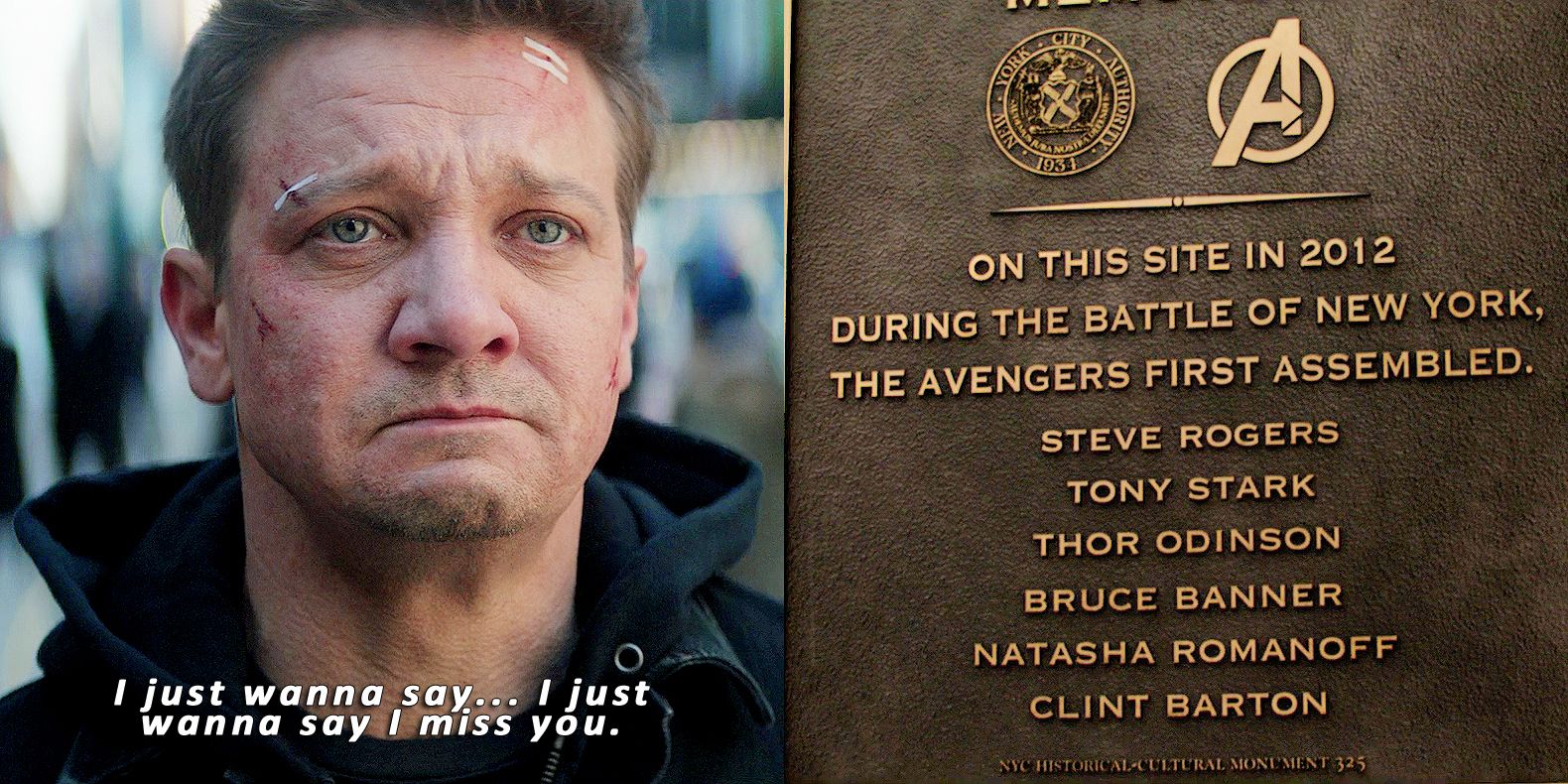 Clint Talking to Natasha's Name on the Avengers Plaque in Hawkeye Episode 5