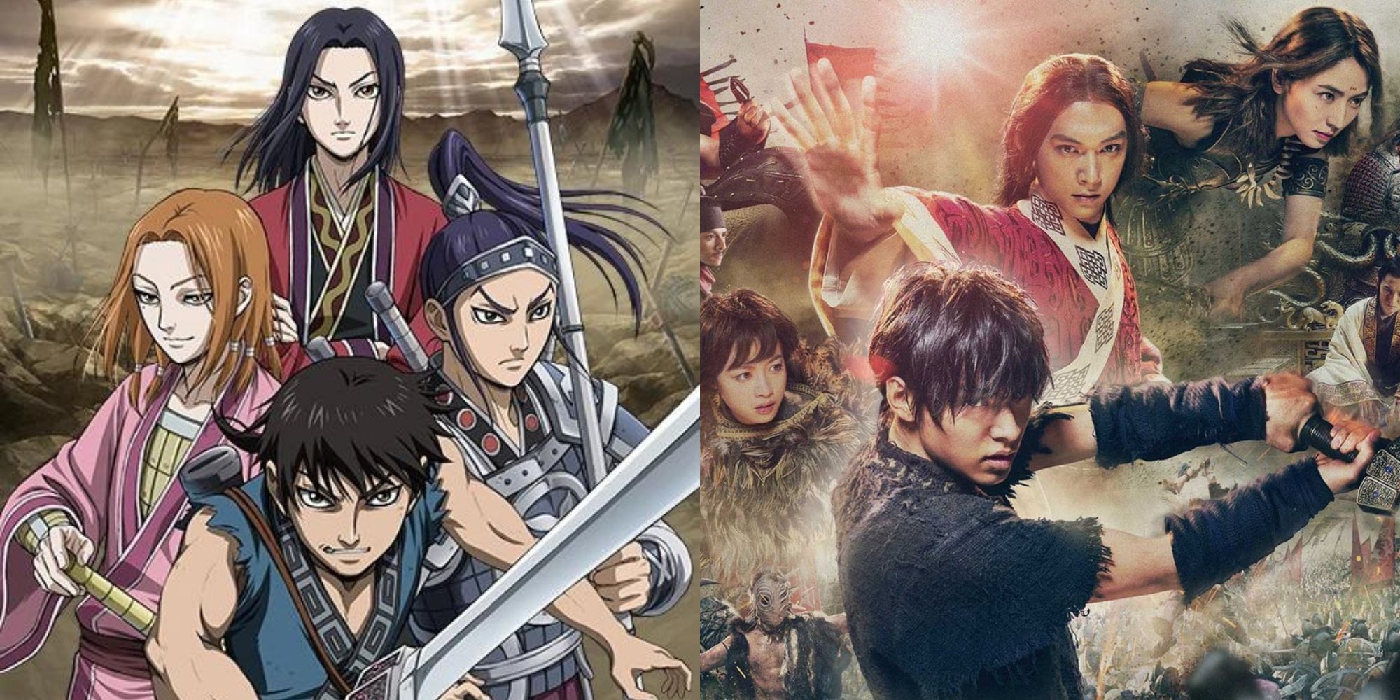 Kingdom anime and live-action poster