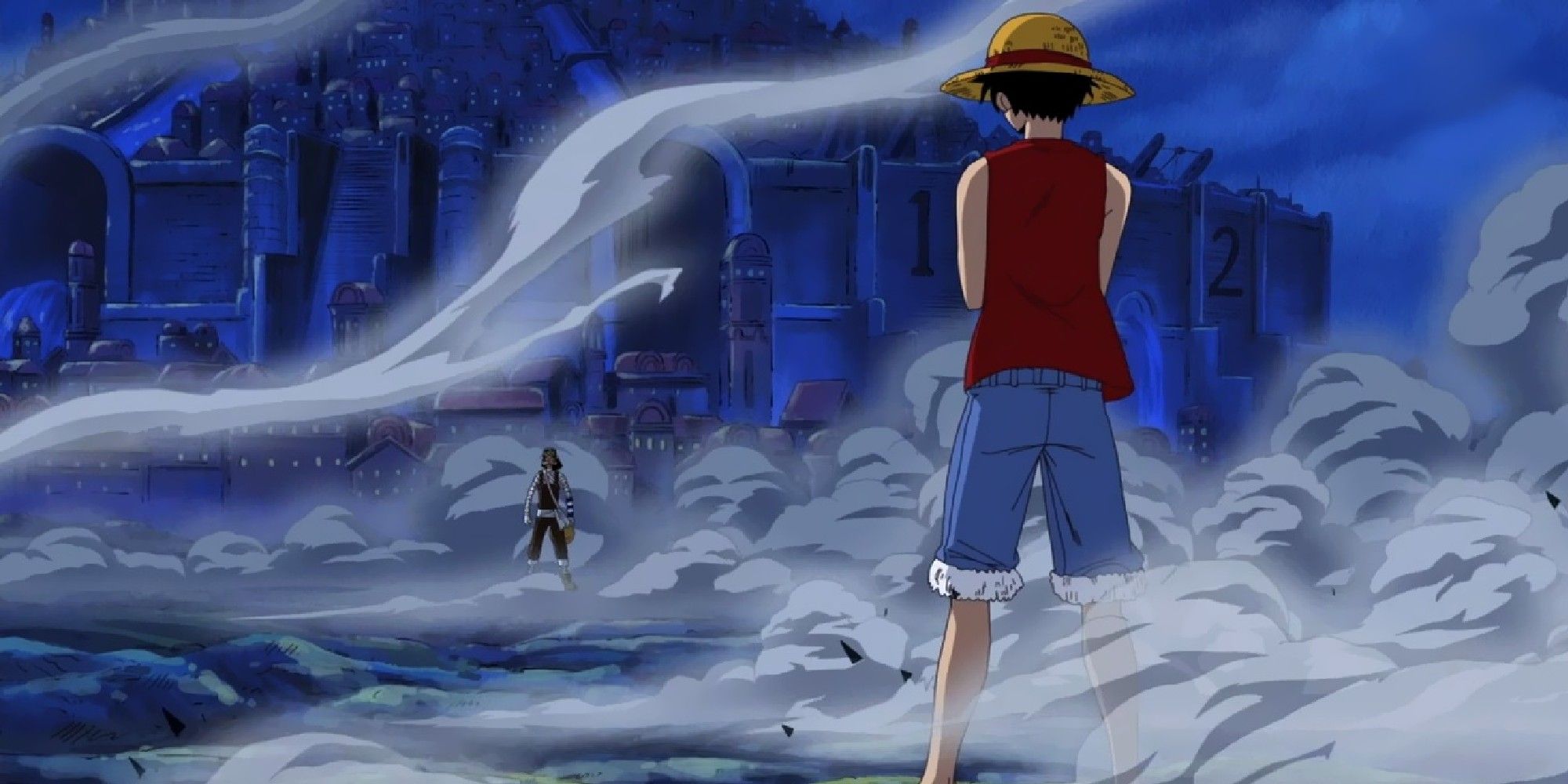 Luffy vs. Usopp from the Water 7 Arc of One Piece