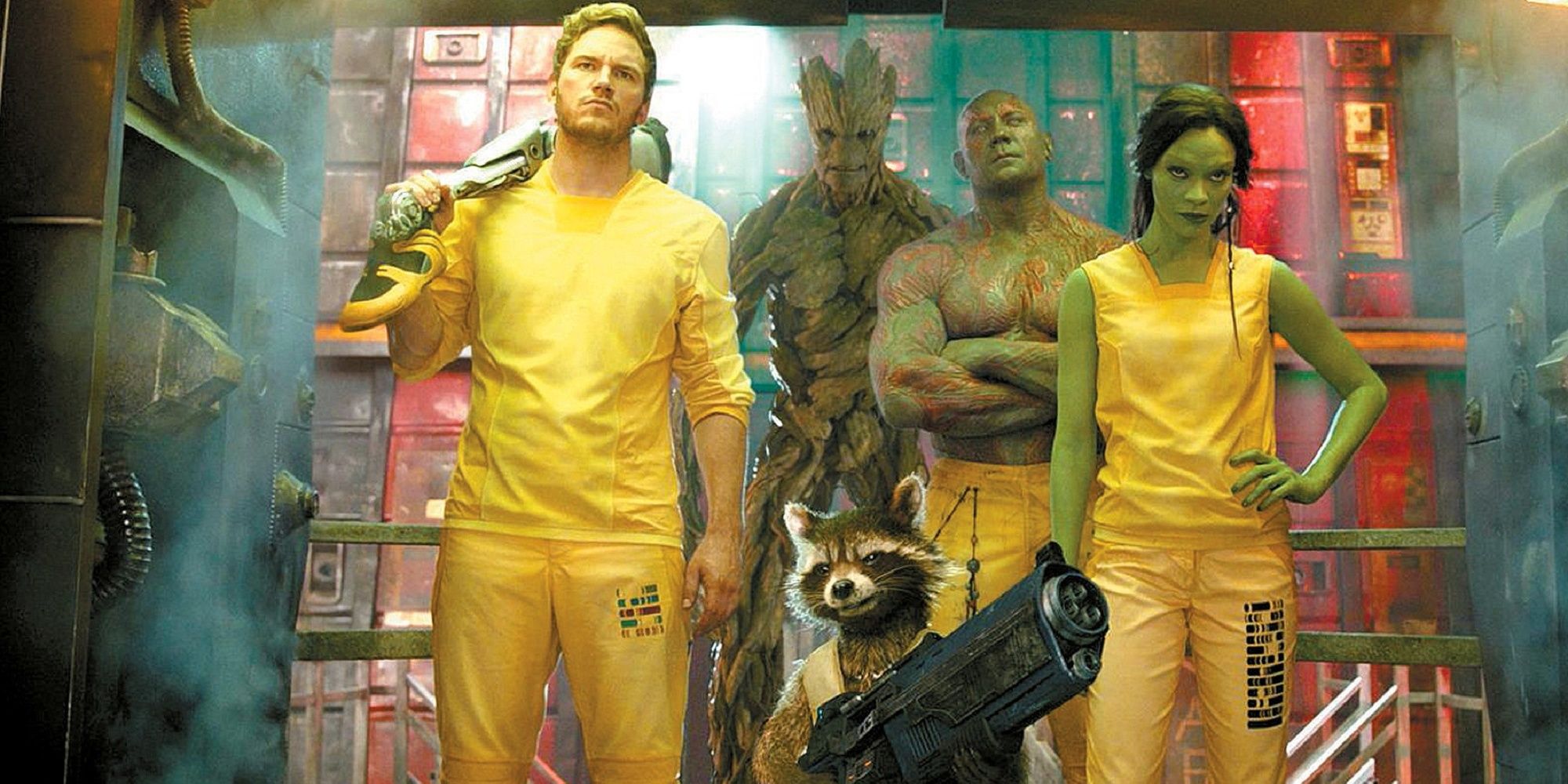 Guardiões da Galáxia Vol 1 com Star-Lord e grupo na prisão (2014)